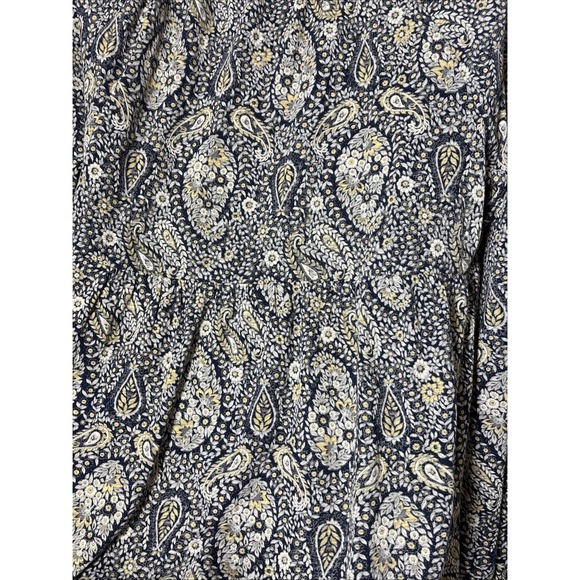 Lucky Brand Paisley Smocked long sleeve top Size Large  Boho, Multicolor Indie - Picture 5 of 10